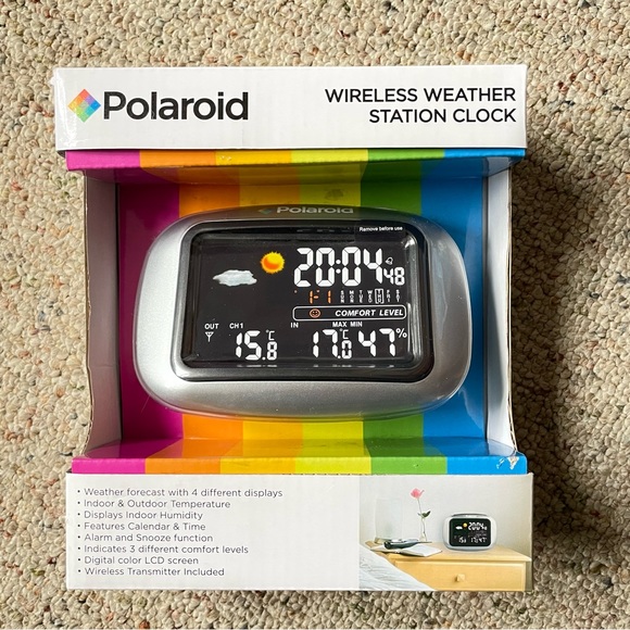 Polaroid Wall Decor Polaroid Wireless Weather Station Clock New
